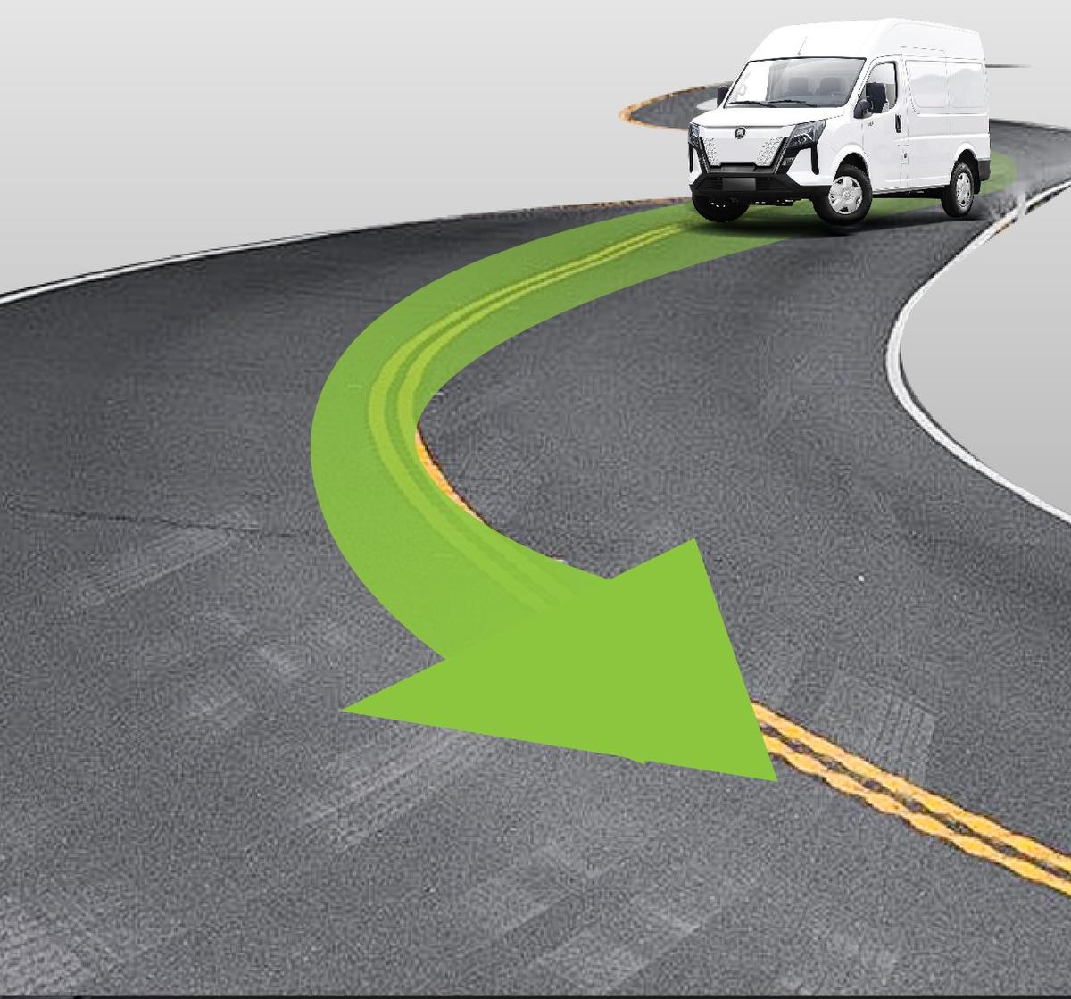 Hudson eBOLD tomando una curva con control de estabilidad